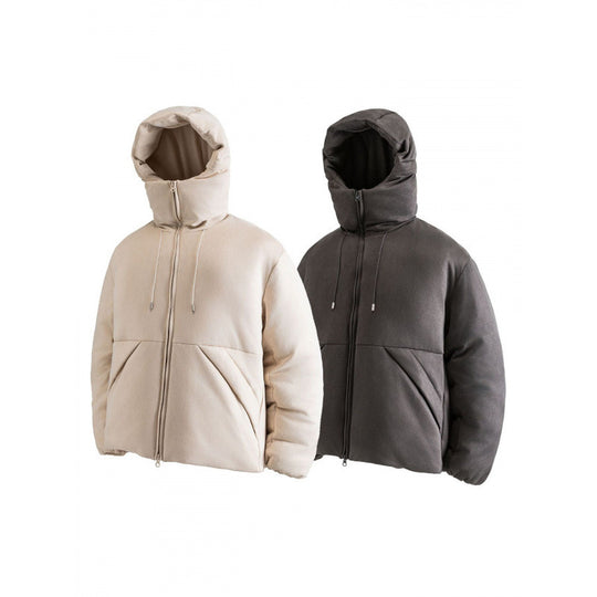 Unisex Wattierte Kapuzenjacke im Boxy‑Cut mit hohem Schalkragen und Kängurutaschen Nord Taschen