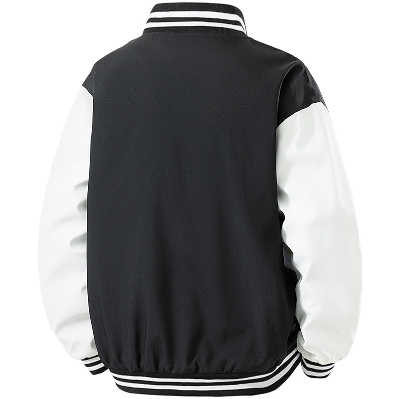 Herren College-Bomberjacke im Retro-Varsity-Design mit Druckknopffront, kontrastärmeln und gerippten Streifenbündchen Nord Taschen