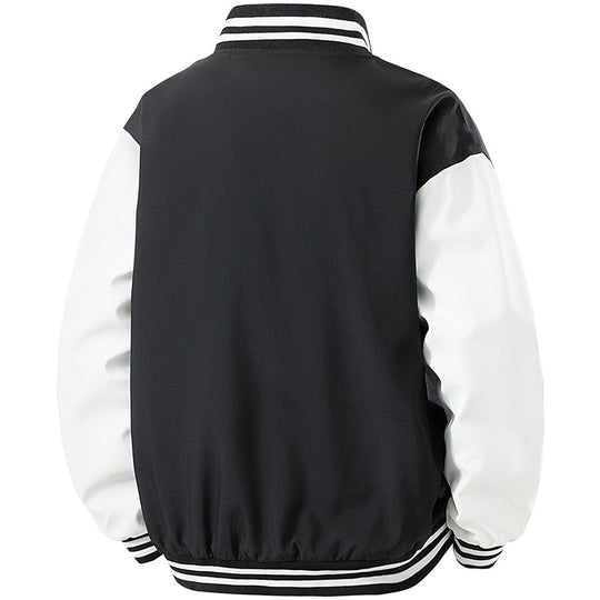 Herren College-Bomberjacke im Retro-Varsity-Design mit Druckknopffront, kontrastärmeln und gerippten Streifenbündchen Nord Taschen