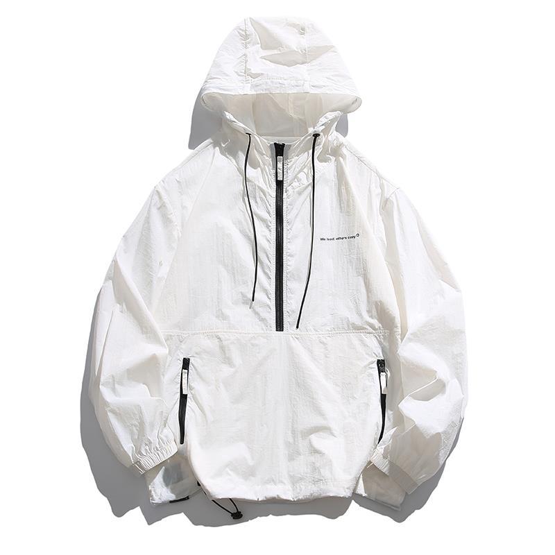 Unisex Leichter Ripstop-Hoodie-Anorak mit Halbreißverschluss, Kordelzug & Reißverschlusstaschen Nord Taschen