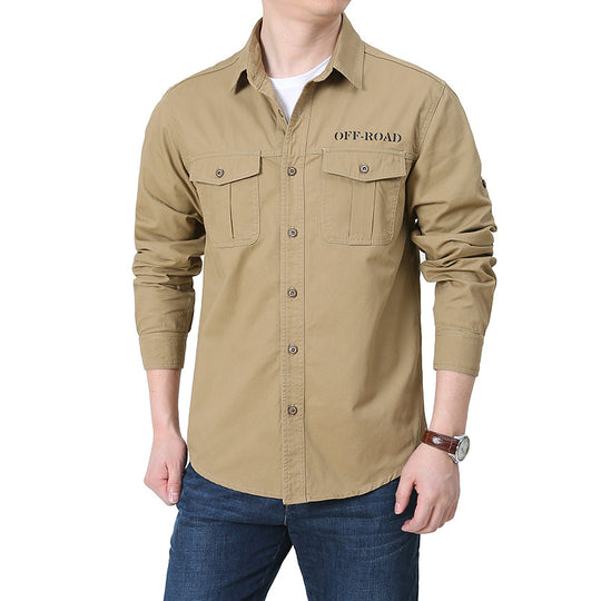 Herren robustes Overshirt aus Baumwoll-Canvas mit Brustpattentaschen Nord Taschen