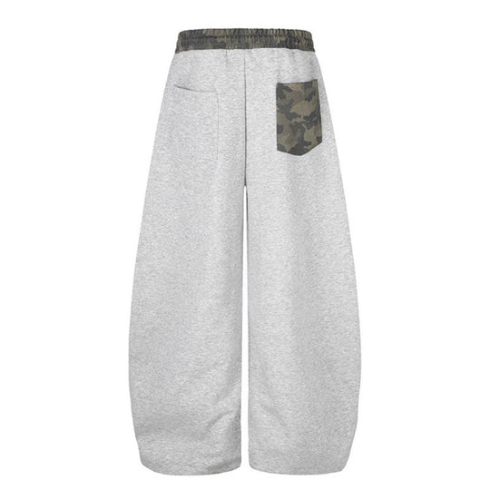 Damen Extraweite Culotte-Sweatpants mit Camouflage-Bund und Sternpatch Nord Taschen