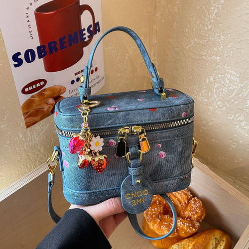 Damen Mini-Rucksack-Handtasche im fröhlichen Kirschdesign mit verstellbarem Schulterriemen Nord Taschen