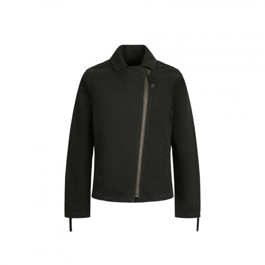 Herren Asymmetrische Bikerjacke mit diagonalem Metallreißverschluss Nord Taschen