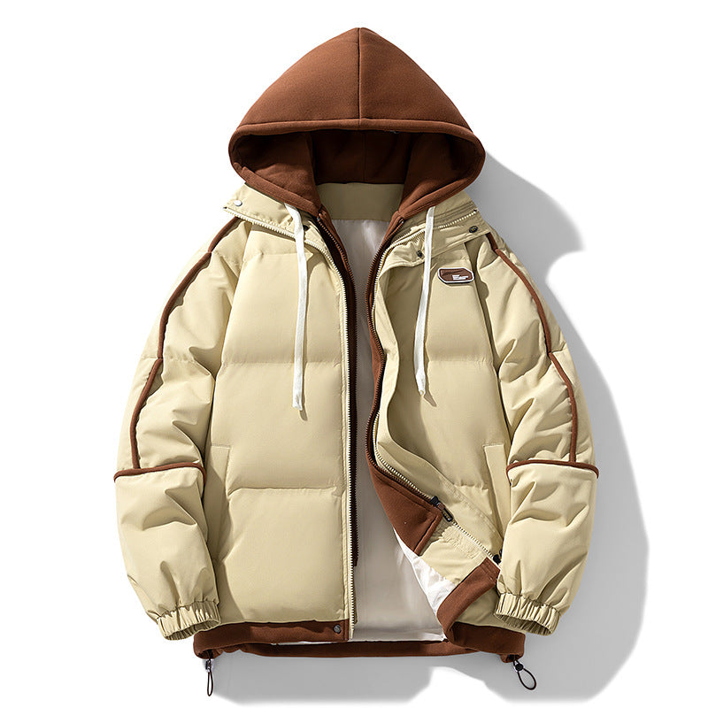 Damen Kurz geschnittene Steppjacke mit kontrastierender Fleece‑Kapuze und Kordelzug Nord Taschen