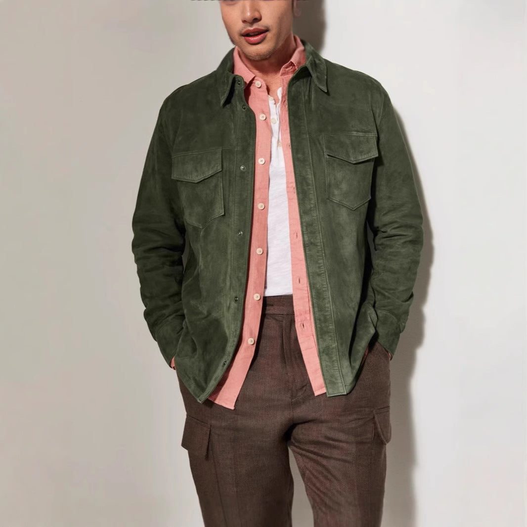 Herren hochwertige Vegan lederjacke im klassischen Design