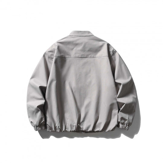 Unisex Oversize leichte Bomberjacke mit Stehkragen, Reißverschluss und elastischem Saum Nord Taschen