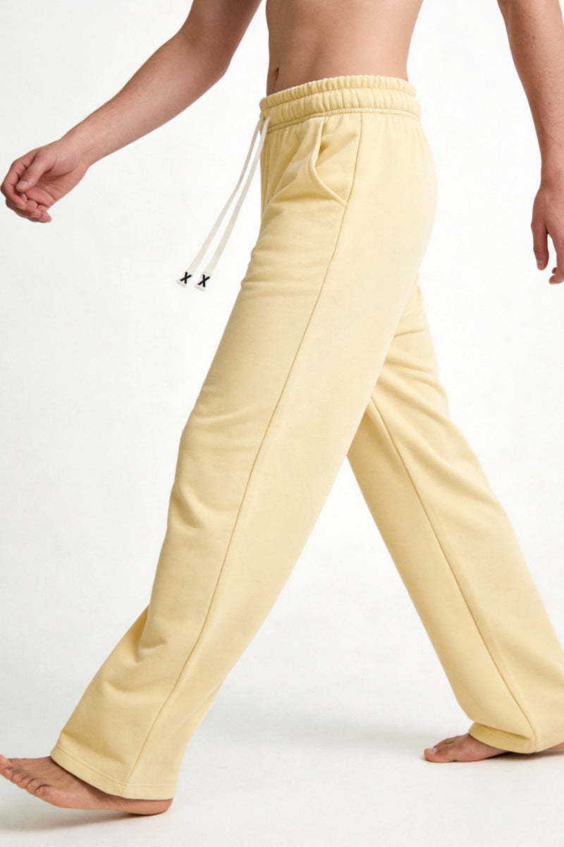 Herren Relaxed-Fit French-Terry Loungehose mit hohem Komfortbund und geradem Bein Nord Taschen
