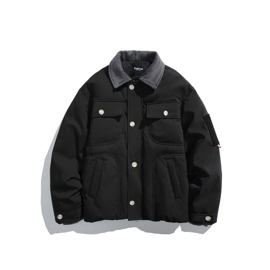 Herren Isolierte Fieldjacke im Workwear-Stil mit Cordkragen, Ellenbogen-Patches und aufgesetzten Taschen Nord Taschen