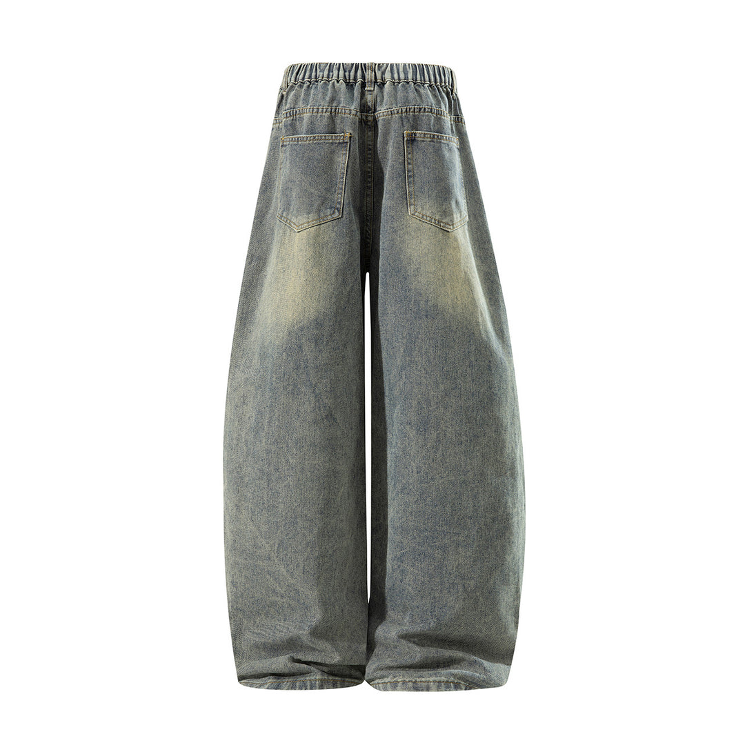 Damen Weite High‑Waist Baggy‑Jeans mit Ballon‑Silhouette und Used‑Waschung Nord Taschen