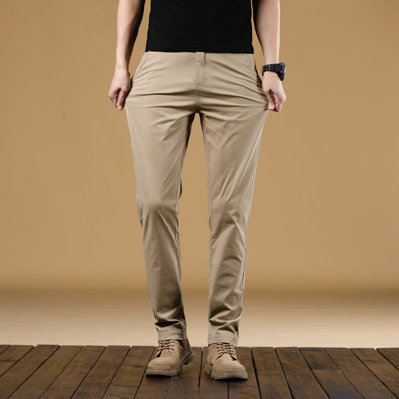 Herren Slim-Fit Baumwoll-Chinohose mit elastischem Bund und geradem Bein Nord Taschen