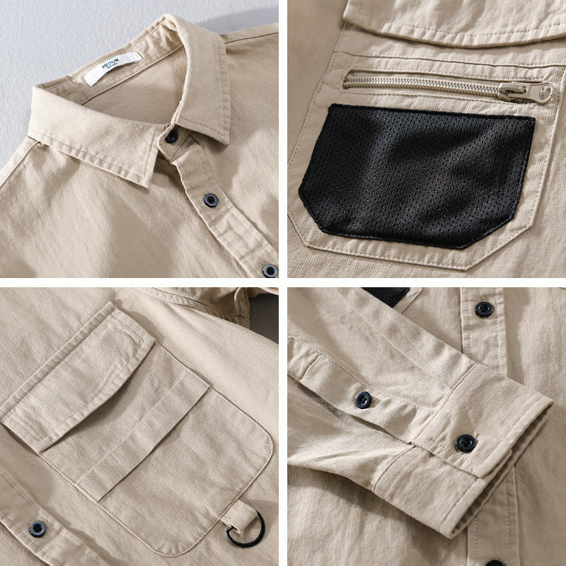 Herren Utility-Overshirt aus Baumwollmix mit Mehrfachtaschen und D-Ring Nord Taschen
