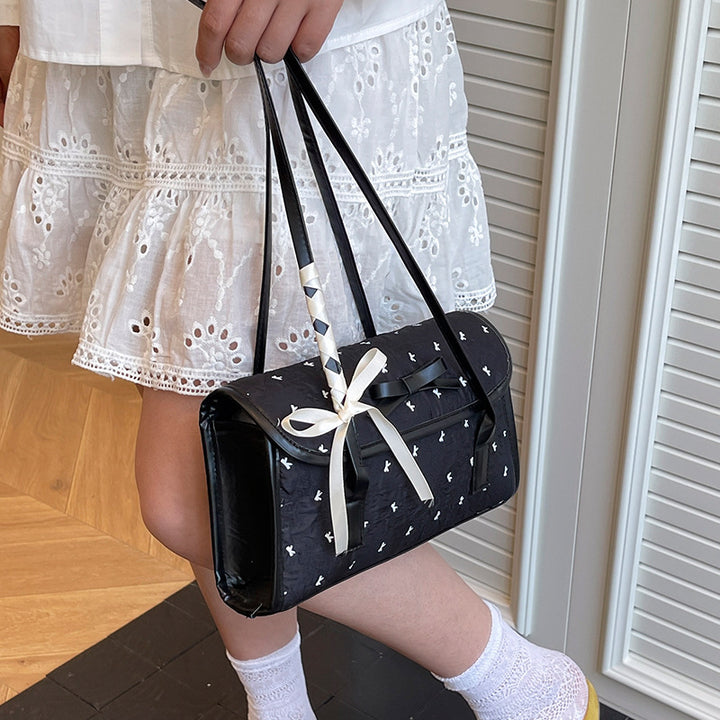 Damen Umhängetasche mit floralem Relief und elegantem Schleifenakzent Nord Taschen