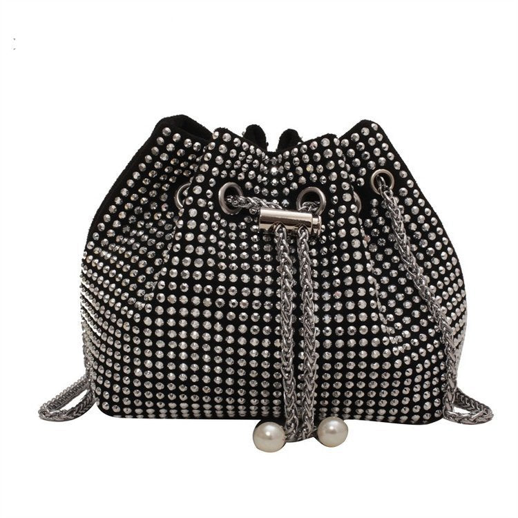 Damen elegante Beuteltasche mit Perlenverzierung Nord Taschen