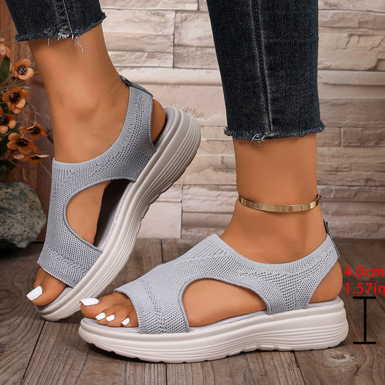 Damen Komfortable Keilsandalen mit atmungsaktiver Obermaterialstruktur und flexiblem Fußbett