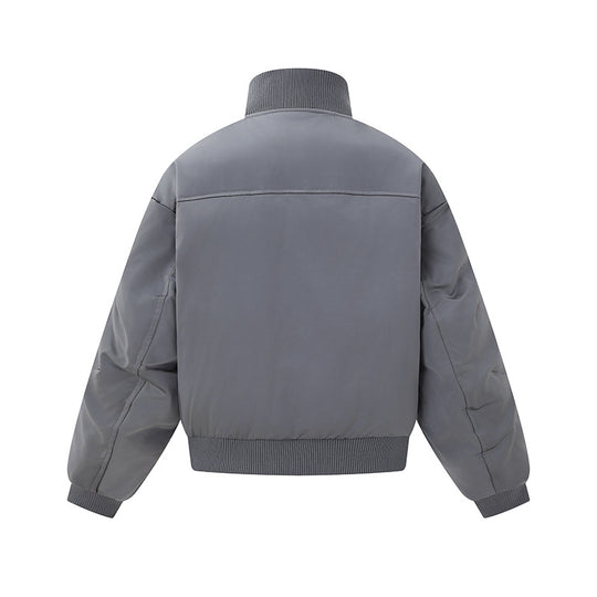 Damen Kurz geschnittene wattierte Blousonjacke im Boxy‑Schnitt mit hohem Rippenkragen und markanten Eingrifftaschen Nord Taschen