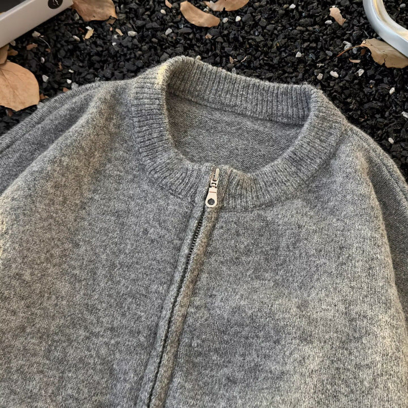 Unisex Feinstrick-Zipcardigan mit Rundhals und weichem Alpaka‑Mix Nord Taschen