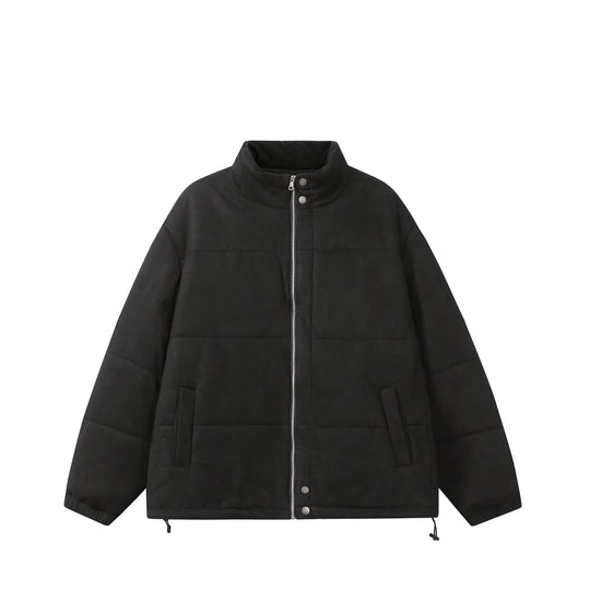 Unisex Boxy‑Steppjacke im Samtfinish mit hohem Funnelkragen und verstellbarem Saum Nord Taschen