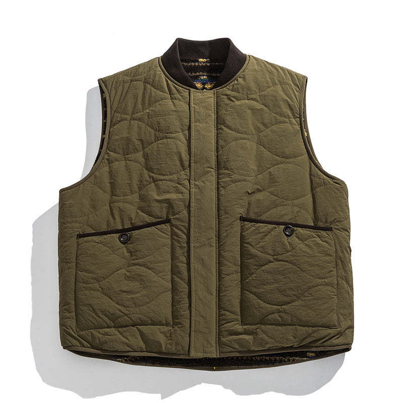 Unisex Wendbare gesteppte Weste mit Jacquard‑Fleece und aufgesetzten Taschen Nord Taschen