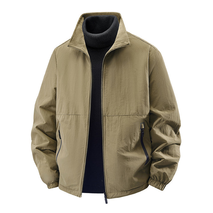 Men's  minimalist stand-collar travel jacket with sealed zip pockets and elastic cuffs Nord Taschen