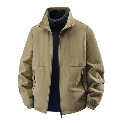 Men's  minimalist stand-collar travel jacket with sealed zip pockets and elastic cuffs Nord Taschen