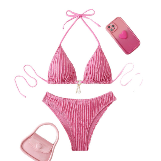Damen Triangel-Bikini mit strukturiertem Design Nord Taschen