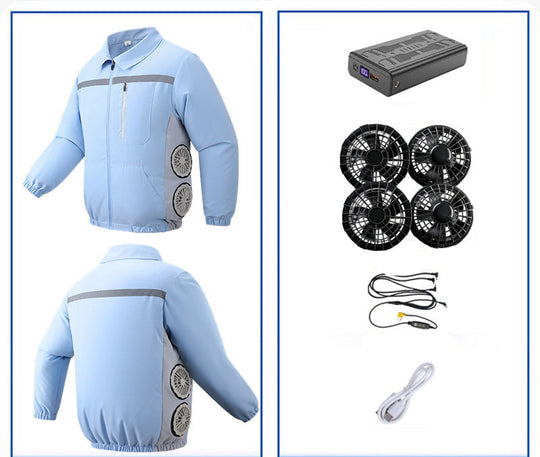 Unisex nan kühlende Ventilationsjacke mit integrierten seitlichen Lüftern und atmungsaktivem Funktionsmaterial Nord Taschen