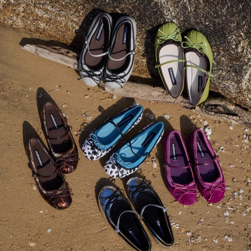 Damen Ballerinas mit modischem Punktmuster und komfortablem Fußbett