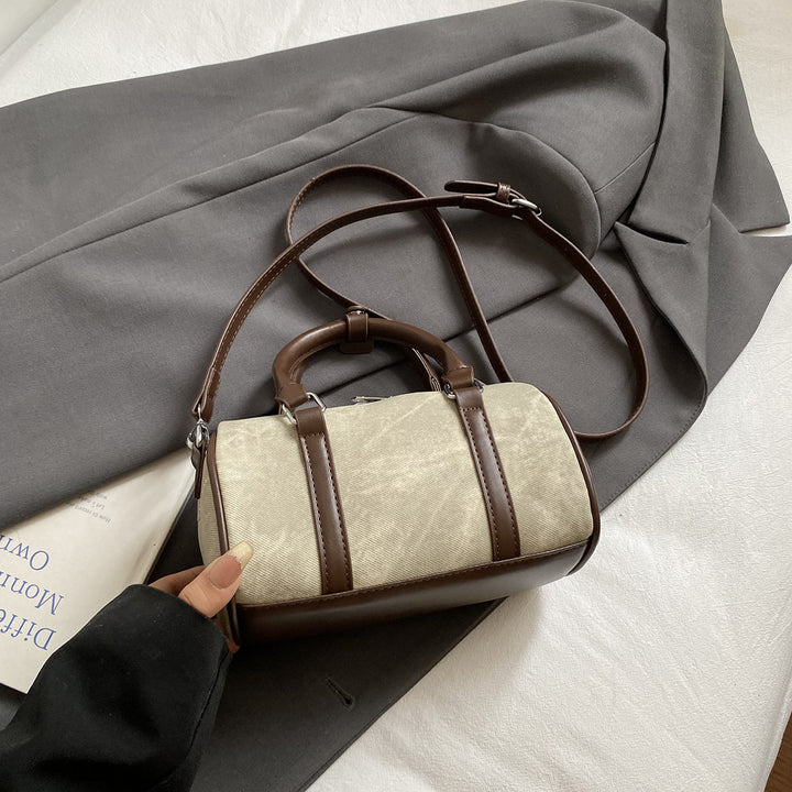 Damen modische Handtasche mit strukturiertem Denim und Lederdetails Nord Taschen