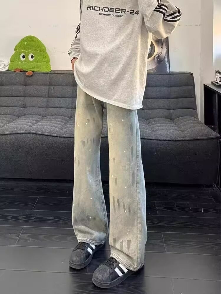 Damen Weit geschnittene Streetwear Jeans Nord Taschen