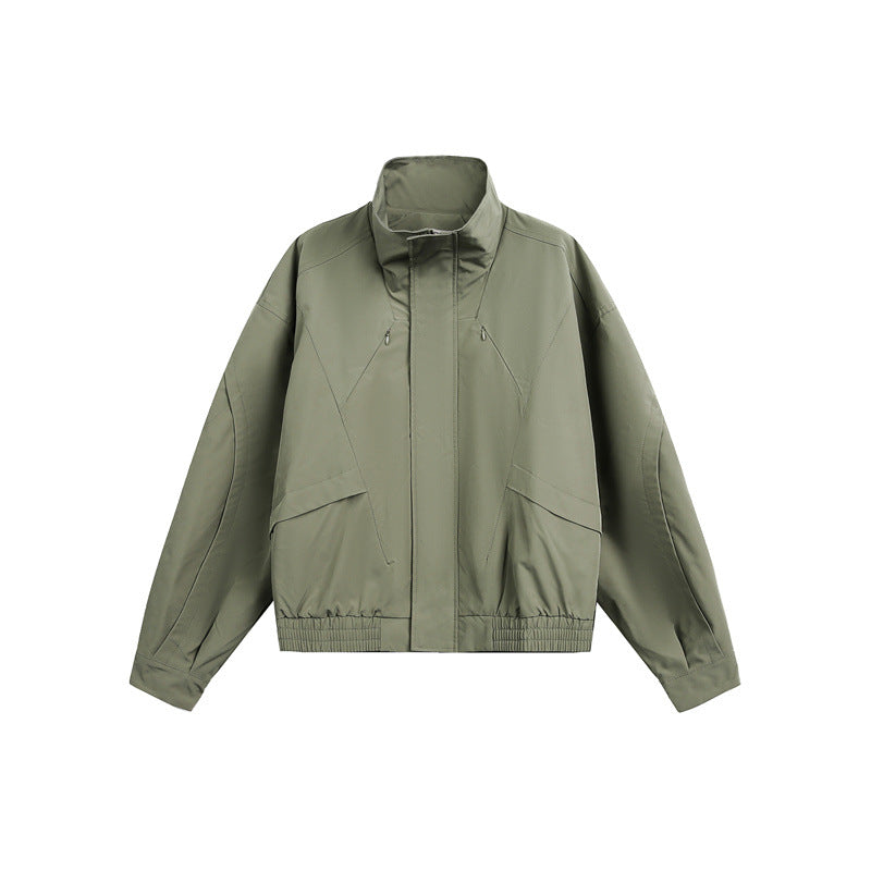 Unisex Kurzblouson im minimalistischen Tech‑Stoff mit Funnelkragen und verdeckter Frontblende Nord Taschen