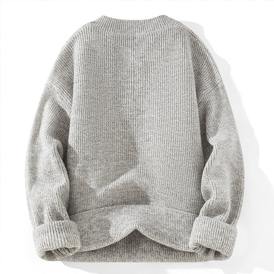 Unisex Grobstrick-Henley-Pullover mit halber Knopfleiste und Rippstruktur Nord Taschen