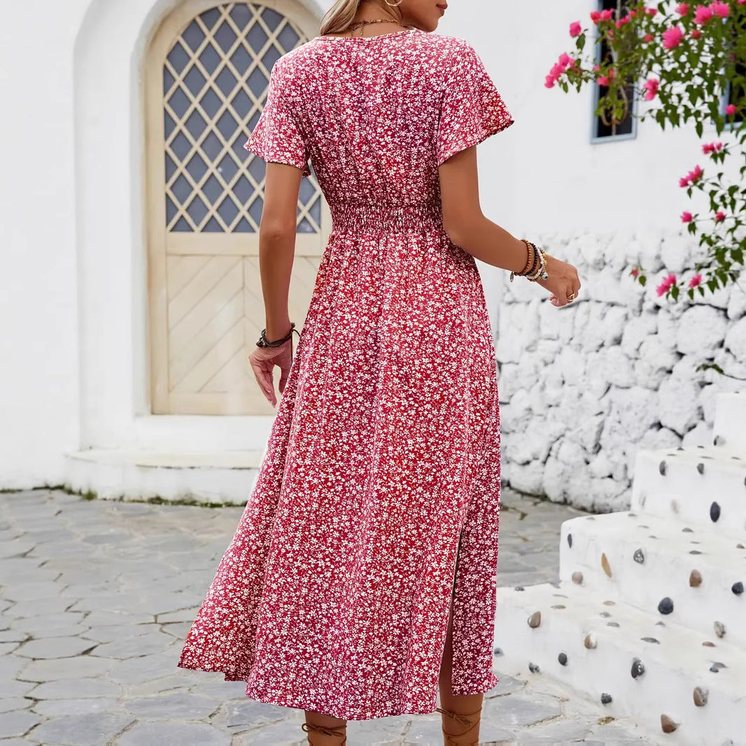 Damen Maxi-Kleid mit floralen Mustern