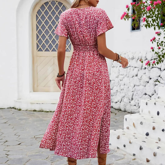 Damen Maxi-Kleid mit floralen Mustern