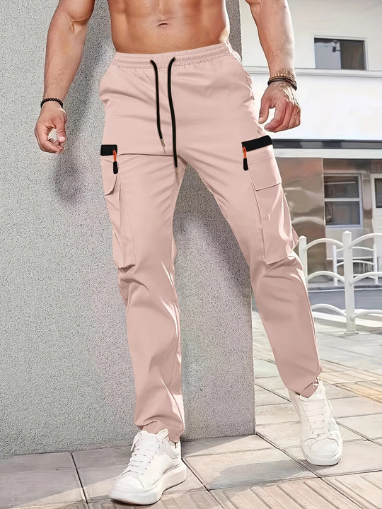 Herren Cargohose im Joggerstil mit elastischem Bund, Tunnelzug & Mehrfachtaschen Nord Taschen