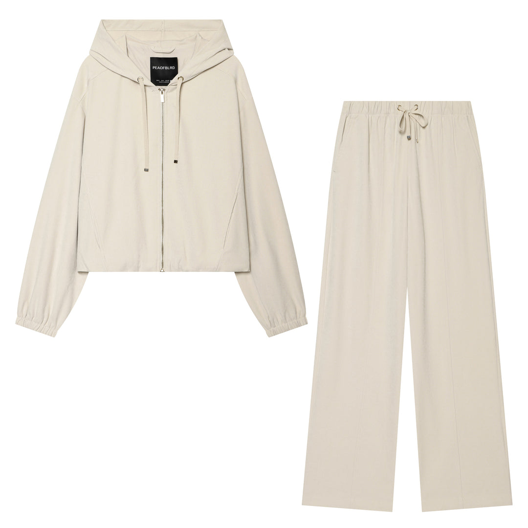 Damen Weite Cordhose mit hohem Elastikbund Tunnelzug und geradem Bein Nord Taschen