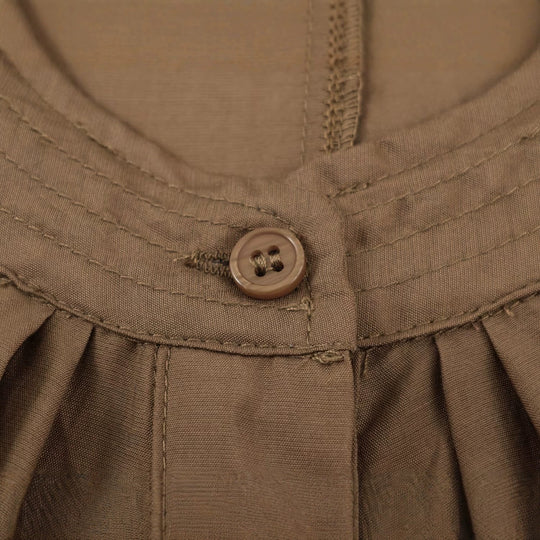 Damen Leichte Plissierte Blousonjacke mit Rundkragen, Ballonärmeln und gesmoktem Saum Nord Taschen