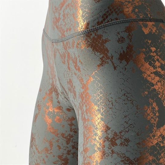 Damen Sportleggings im Schlangenprint mit hohem Bund
