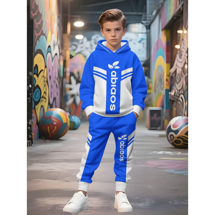 Unisex Kinder Jogginganzug mit Kapuzenpullover und detailreichem Auto-Print Nord Taschen