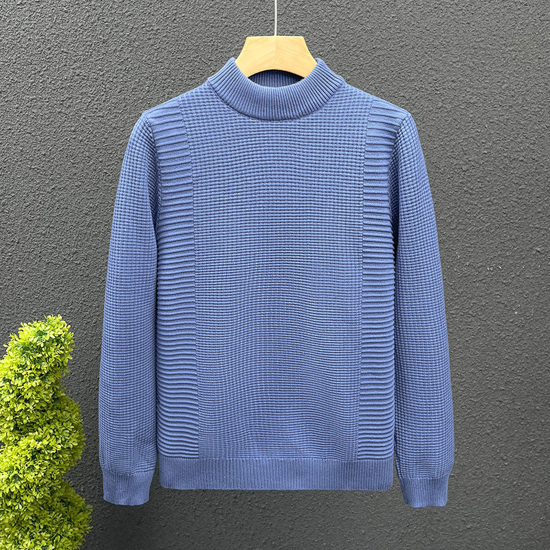 Damen Feinstrickpullover mit strukturierter Waffel- und Rippenstruktur und Stehkragen Nord Taschen