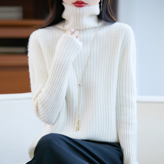 Damen Schlanker Feinstrick-Rollkragenpullover mit feiner Rippenstruktur und kaschmirähnlicher Haptik Nord Taschen