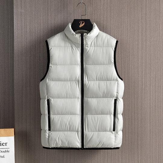 Herren Slim-Fit ultraleichte Stepp-Thermoweste mit hochschließendem Kragen und wasserabweisenden Reißverschlüssen Nord Taschen