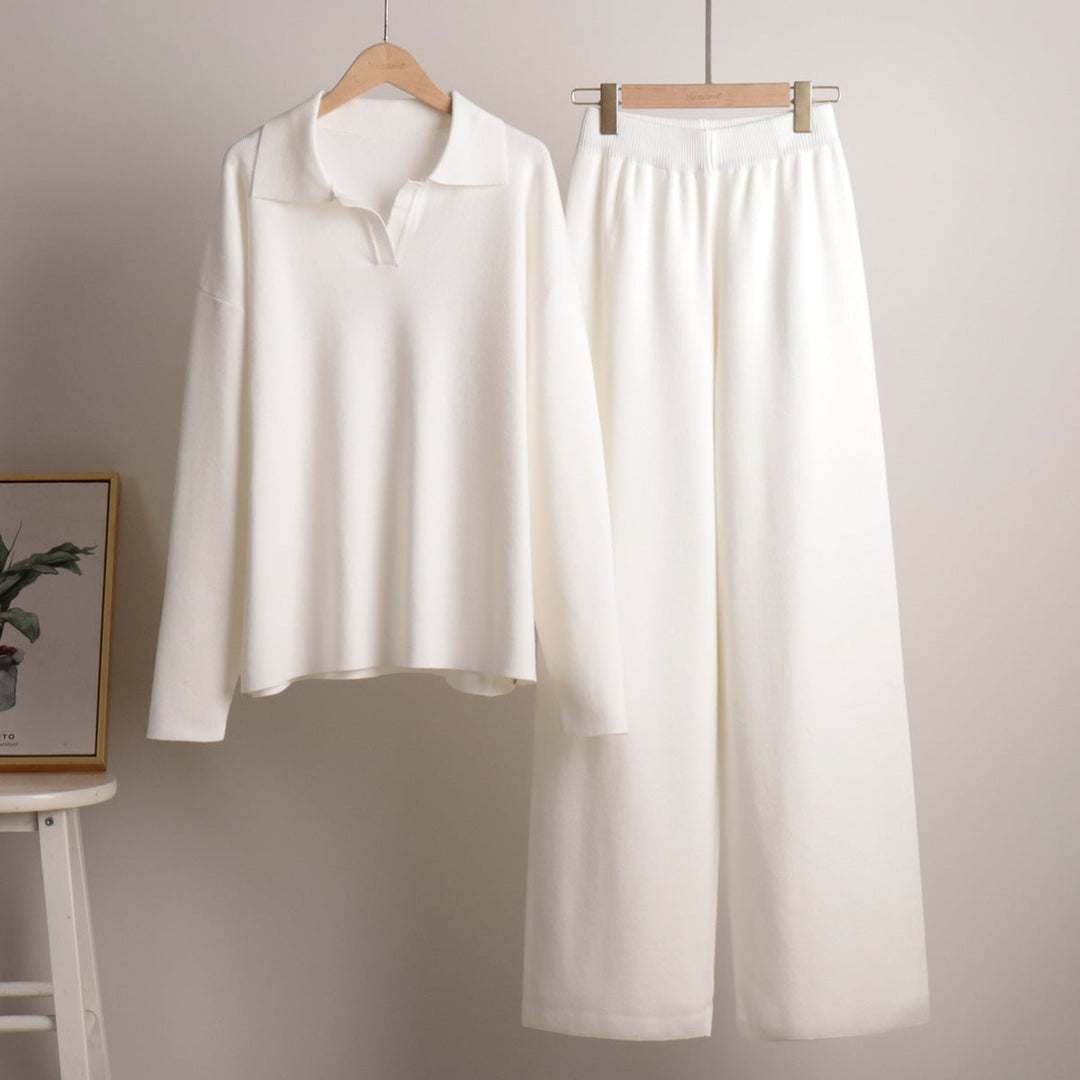 Lounge Satz mit Weiten Hose und Poloshirt
