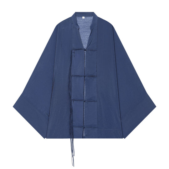 Damen Kimono-Capejacke mit Chinaknopfverschluss und langen Quasten Nord Taschen