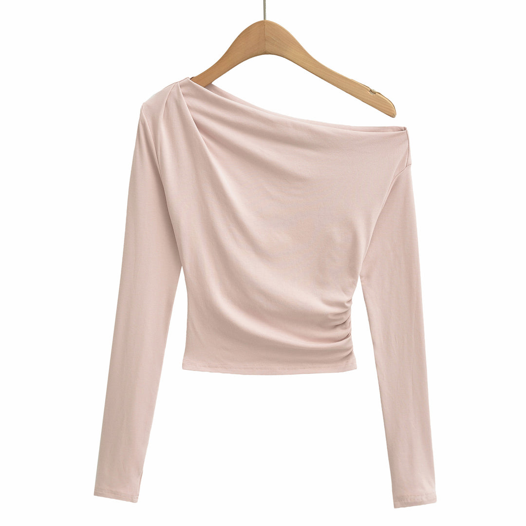 Damen Einschultriges zweiteiliges Set mit gerafftem Crop-Top und tailliertem Maxirock Nord Taschen