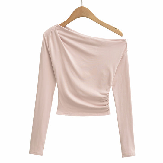 Damen Einschultriges zweiteiliges Set mit gerafftem Crop-Top und tailliertem Maxirock Nord Taschen
