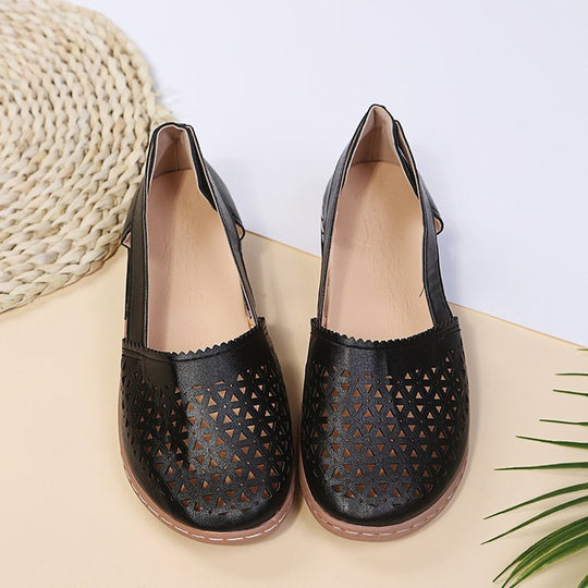 Damen Atmungsaktive Ballerinas mit modischem Lochmuster