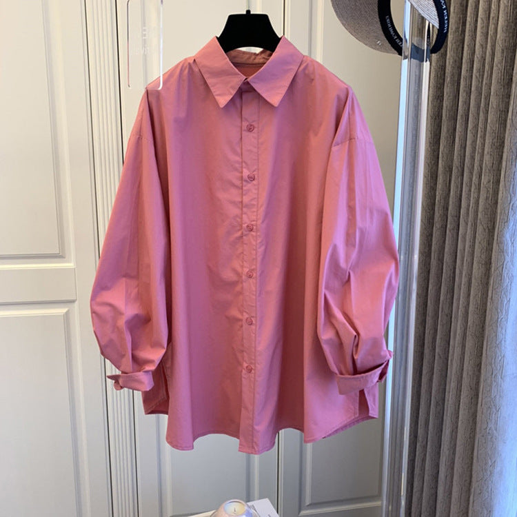 Damen Oversize-Popeline-Bluse mit Ballonärmeln, Hemdkragen und abgerundetem Saum Nord Taschen