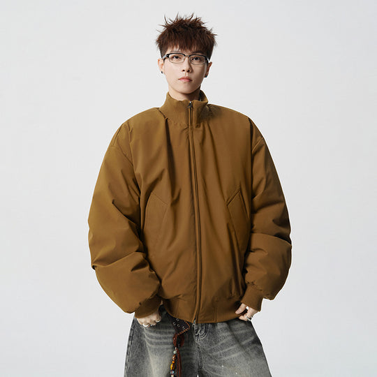Herren Oversized Bomberjacke mit wattierter Füllung und geripptem Saum Nord Taschen