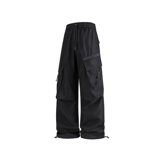 Herren Weite Utility-Cargo-Hose mit Tunnelzugbund, Multifachtaschen und verstellbaren Beinabschlüssen Nord Taschen